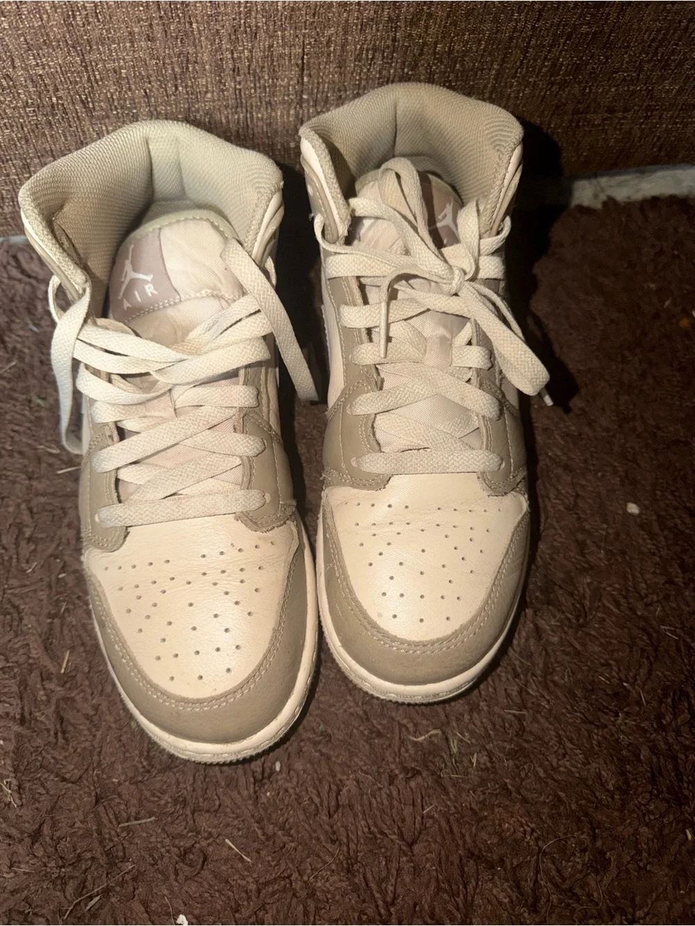 Nike Kids High-Top Sneakers in Gray and White